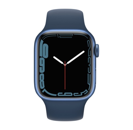Smart saat Apple Watch Series 7, 41mm NFC Blue Aluminum with Abyss Blue Sport Band (MKN13RB/A)