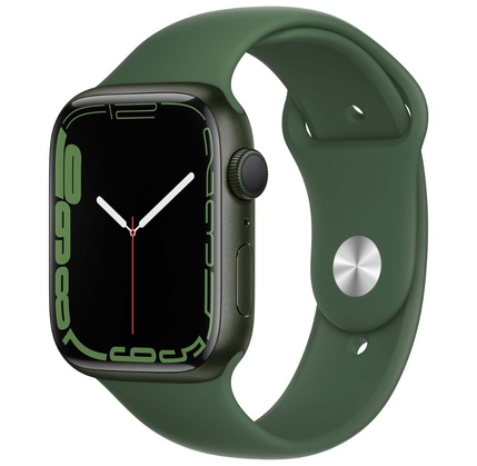 Smart saat Apple Watch Series 7, 45mm NFC Green Aluminum with Clover Sport Band (MKN73RB/A)