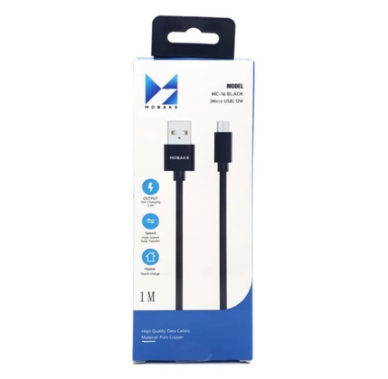Kabel MOBAKS micro USB 12W MC-16 BLACK
