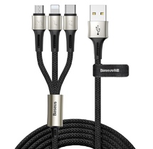 Kabel Baseus caring touch selection 1-in-3 USB cable BLACK (CAMLT-GH01)