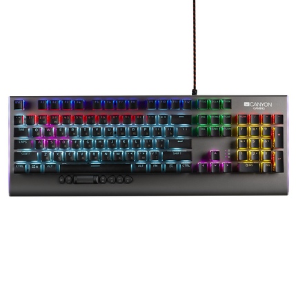 Klaviatura Canyon Wired gaming keyboard RGB light Dark grey (CND-SKB8-RU)