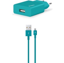 Adapter TTEC SmartCharger Travel Charger 2.1A Micro USB TURQUOISE (2SCS20MTZ)