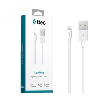 Kabel TTEC Lightning USB Charge Data WHITE (2DK7508B)