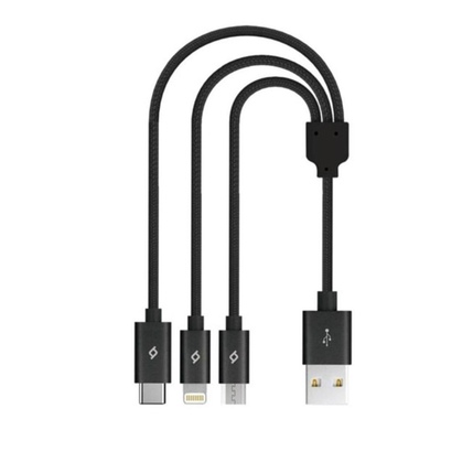 Kabel TTEC AlumiCable Mini 3in1 Charge Cable Type-C, Lightning, Micro USB (2DK31)