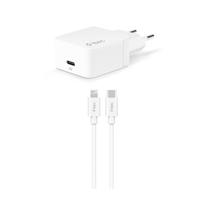 Adapter TTEC Quantum Travel Charger TYPE-C Lightning Cable WHITE (2SCM07B)