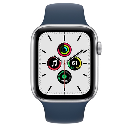 Smart saat Apple Watch SE GPS, 44mm NFC Silver Aluminum Case (MKQ43RB/A)