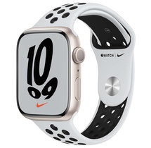 Smart saat Apple Watch Nike Series 7 GPS, 45mm NFC Starlight Aluminum Case (MKNA3GK/A)