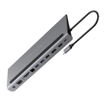 Adapter Powerology 11 In 1 Multi-Display USB-C Hub & Laptop Stand 100W - Gray (6083749657364)