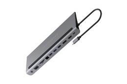 Adapter Powerology 11 In 1 Multi-Display USB-C Hub & Laptop Stand 100W - Gray (6083749657364)