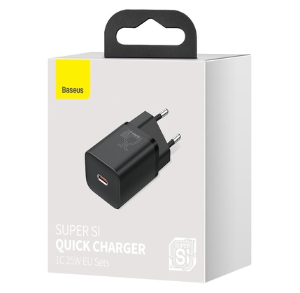 Adapter BASEUS 25W TRAVEL 1C (WITHOUT CABLE) BLACK (CCSP020101)