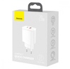 Adapter BASEUS 20W TRAVEL USB + USB-C (WITHOUT CABLE) WHITE (CCXJ-B02)