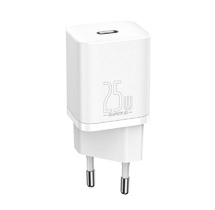 Adapter BASEUS 25W TRAVEL 1C (WITHOUT CABLE) WHITE (CCSP020102)