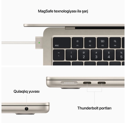 Apple MacBook 13.6" Air M2 /IPS/10C GPU/8GB/512GB SSD/Starlight (MLY23RU/A)