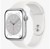 Smart saat Apple Watch Series 8, 45mm NFC Silver Aluminium Case with White Sport Band (MP6N3RB/A)