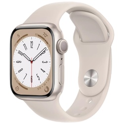 Smart saat Apple Watch Series 8, 45mm NFC Starlight Aluminium Case with Starlight Sport Band (MNP23RB/A)