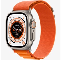 Smart saat Apple Watch Ultra GPS + Cellular, 49mm NFC Titanium Case with Orange Alpine Loop - Medium (MQFL3RB/A)