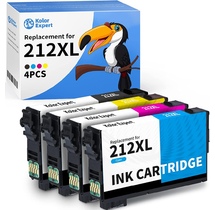 Kartric Kolor Expert Remanufactured Ink Cartridge Replacement for Epson 212XL T212XL 212 XL T212 - 4 PACKS (B0B56QY8HC)