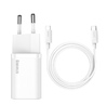 Adapter Baseus Super Si Quick Charger 1C 25W EU Sets With Mini Cable Type-C to Type-C 3A 1m WHITE (TZCCSUP-LO2)