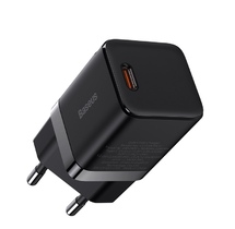Adapter Baseus GaN3 Fast Charger 1C 30W Fast Wall Charger with USB-C Socket BLACK (CCGN010101)