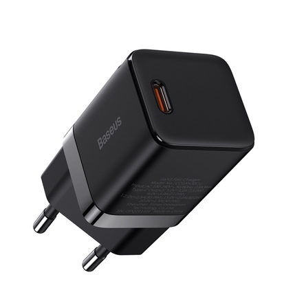 Adapter Baseus GaN3 Fast Charger 1C 30W Fast Wall Charger with USB-C Socket BLACK (CCGN010101)