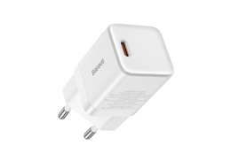 Adapter Baseus GaN3 Fast Charger 1C 30W Fast Wall Charger with USB-C Socket WHITE (CCGN010102)