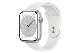 Smart saat Apple Watch Series 8 GPS, 45mm NFC Silver Aluminium Case with White Sport Band - Regular (MP6N3GK/A)