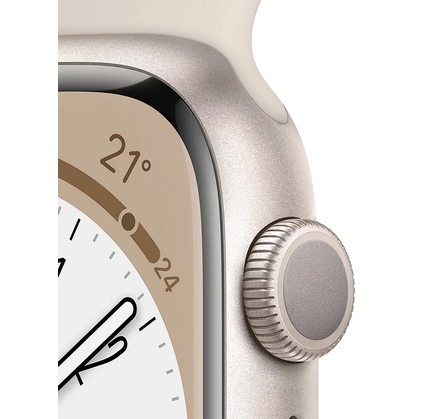 Smart saat Apple Watch Series 8, 41mm NFC Starlight Aluminium Case with Starlight Sport Band Regular (MNP63GK/A)