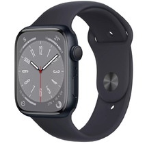 Smart saat Apple Watch Series 8 GPS, 45mm NFC Midnight Aluminium Case with Midnight Sport Band - Regular (MNP13GK/A)