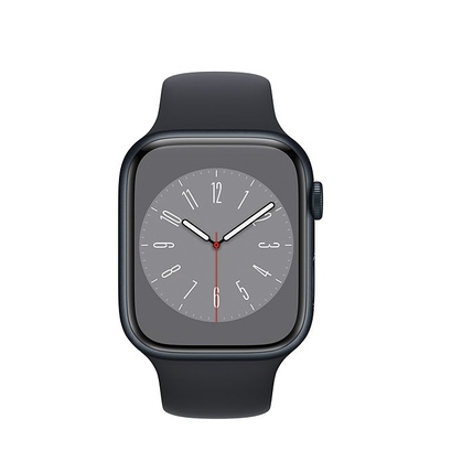 Smart saat Apple Watch Series 8 GPS, 45mm NFC Midnight Aluminium Case with Midnight Sport Band - Regular (MNP13RB/A)