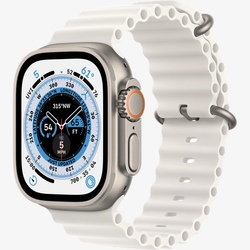 Smart saat Apple Watch Ultra GPS + Cellular, 49mm NFC Titanium Case with White Ocean Band (MNHF3GK/A)