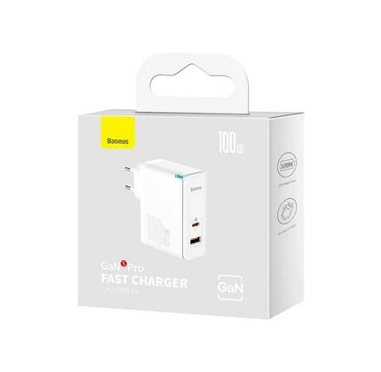 Adapter Baseus GaN5 Pro Fast Charger C+U 100W White (CCGP090202)