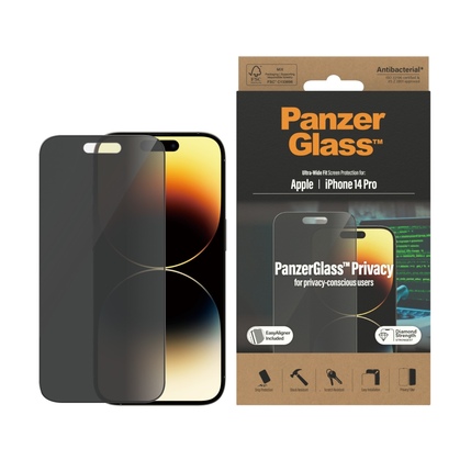 Qoruyucu şüşə PanzerGlass Apple iPhone 14 Pro Ultra-Wide Fit Privacy Ab W. Applicator (P2784)