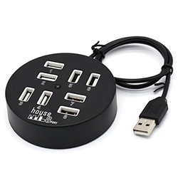 HUB CIRCULAR 8 PORT USB 2.0 BLACK (65893207968)