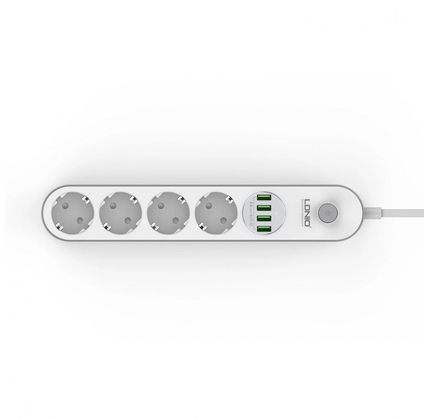 Elektrik uzadıcı LDNIO POWER SOCKET 4X4 USB WHITE (SE4432)