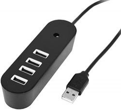 HUB 4 PORT USB 2.0 BLACK (65893207969)