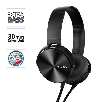 Qulaqlıq Sony MDRXB450AP Extra Bass Headphone Black