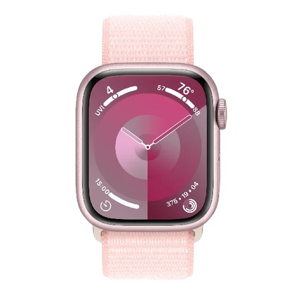 Smart saat Apple Watch Series 9 GPS, 45mm Pink Aluminium Case with Light Pink Sport Loop (MR9J3QR/A)