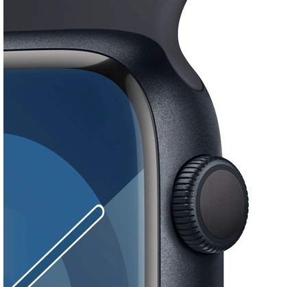 Smart saat Apple Watch Series 9 GPS, 41mm Midnight Aluminium Case with Midnight Sport Band S/M (MR8W3QR/A)