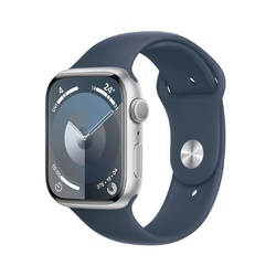 Smart saat Apple Watch Series 9 GPS, 41mm Silver Aluminium Case with Storm Blue Sport Band - S/M (MR903QR/A)