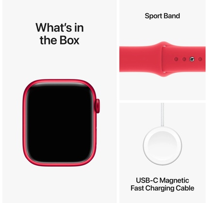 Smart saat Apple Watch Series 9 GPS, 45mm PRODUCT)RED Aluminium Case with (PRODUCT)RED Sport Band - M/L (MRXK3QR/A)
