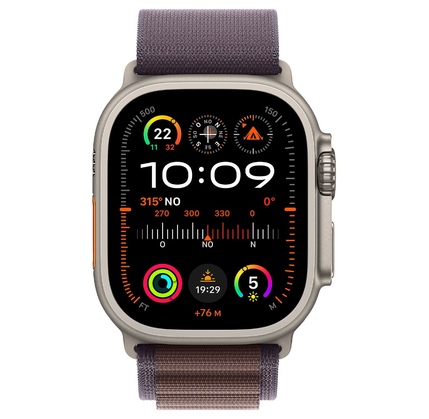 Smart saat Apple Watch Ultra 2 GPS + Cellular, 49mm Titanium Case with Indigo Alpine - M (MRET3RB/A)