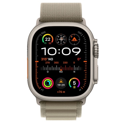 Smart saat Apple Watch Ultra 2 GPS + Cellular, 49mm Titanium Case With Olive Alpine - M (MREY3RB/A)