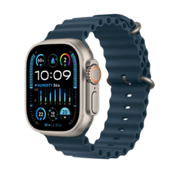 Smart saat Apple Watch Ultra 2 GPS + Cellular, 49mm Titanium Case with Blue Ocean Band (MREG3RB/A)