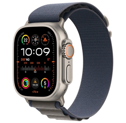 Smart saat Apple Watch Ultra 2 GPS + Cellular, 49mm Titanium Case with Blue Alpine - L (MREQ3RB/A)