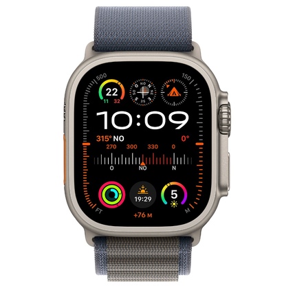 Smart saat Apple Watch Ultra 2 GPS + Cellular, 49mm Titanium Case with Blue Alpine - L (MREQ3RB/A)