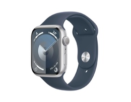 Smart saat Apple Watch Series 9 GPS, 41mm Silver Aluminium Case with Storm Blue Sport Band - S/M (MR903QI/A)