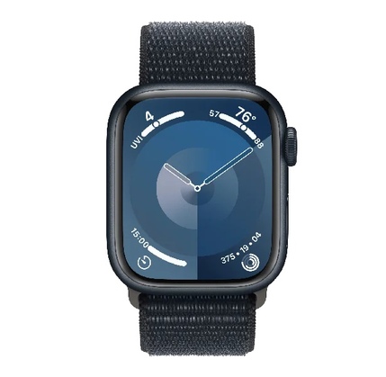 Smart saat Apple Watch Series 9 GPS, 45mm Midnight Aluminium Case With Midnight Sport Loop (MR9C3QR/A)