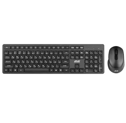 Simsiz klaviatura və kompüter siçanı seti 2E MK420 WL, EN/UK/RU, black