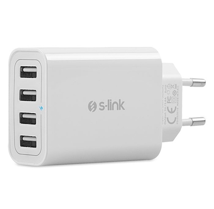 S-link Swapp SW-C8 5V 5.6A 4*USB Smart Port 2.4A Ev Şarj Adaptör