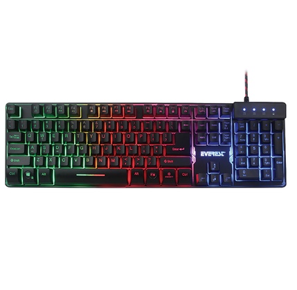 Klaviatura Everest KB-GX9 Black USB Rainbow Color Backlit US Layout Standard Gaming Keyboard